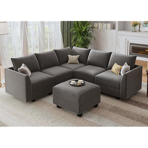 Sofá cama modular seccional con espacio de almacenamiento Sofás cama seccionales de terciopelo