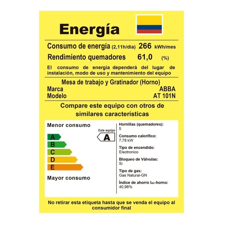Estufa de Piso 4 Puestos Con Horno Gas Natural AT101-5 Negro