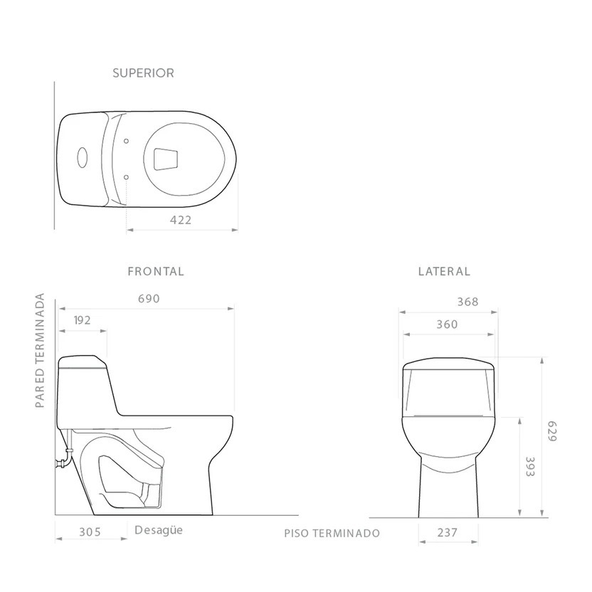 Combo de Baño: Sanitario Manantial Pro + Mueble Aluvia + Grifería Nogal + Accesorios (Jabonera, percha, toallero argolla, portarrollo) Corona