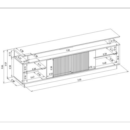 Mesa para TV Oxford Hasta 70''
