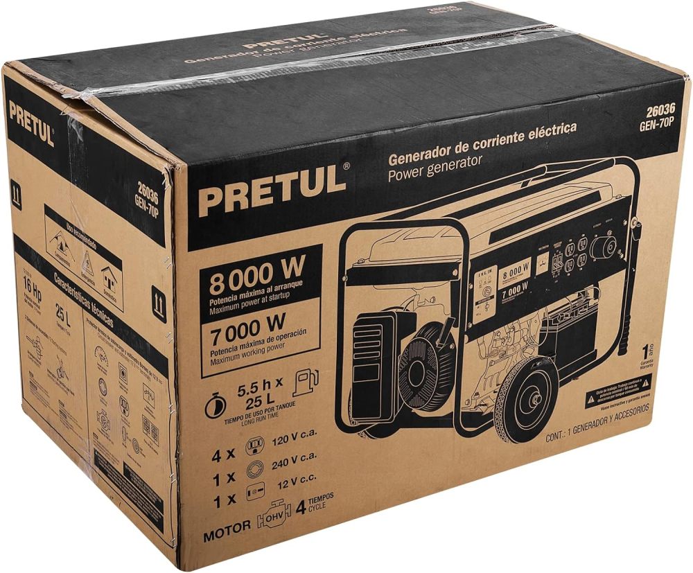 GEN-55P, Generador portátil 6.6 kW motor a gasolina