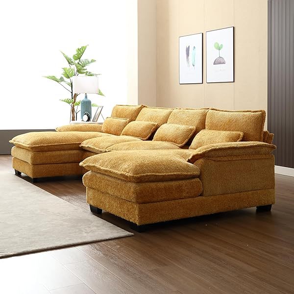 Sofá seccional de 110,6" para sala de estar con chaise longue