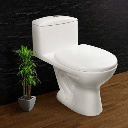 Inodoro One Piece Ibiza Blanco + Ovalín para sobreponer Bari Blanco Vainsa