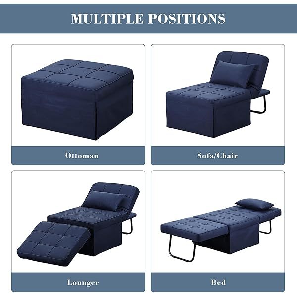 Sofá cama convertible, sillón cama futón multifuncional 4 en 1