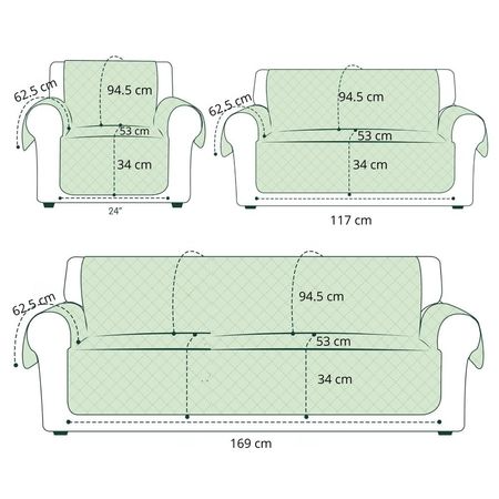 Cobertor Reversible de Muebles de 1, 2 y 3 Asientos Turquesa