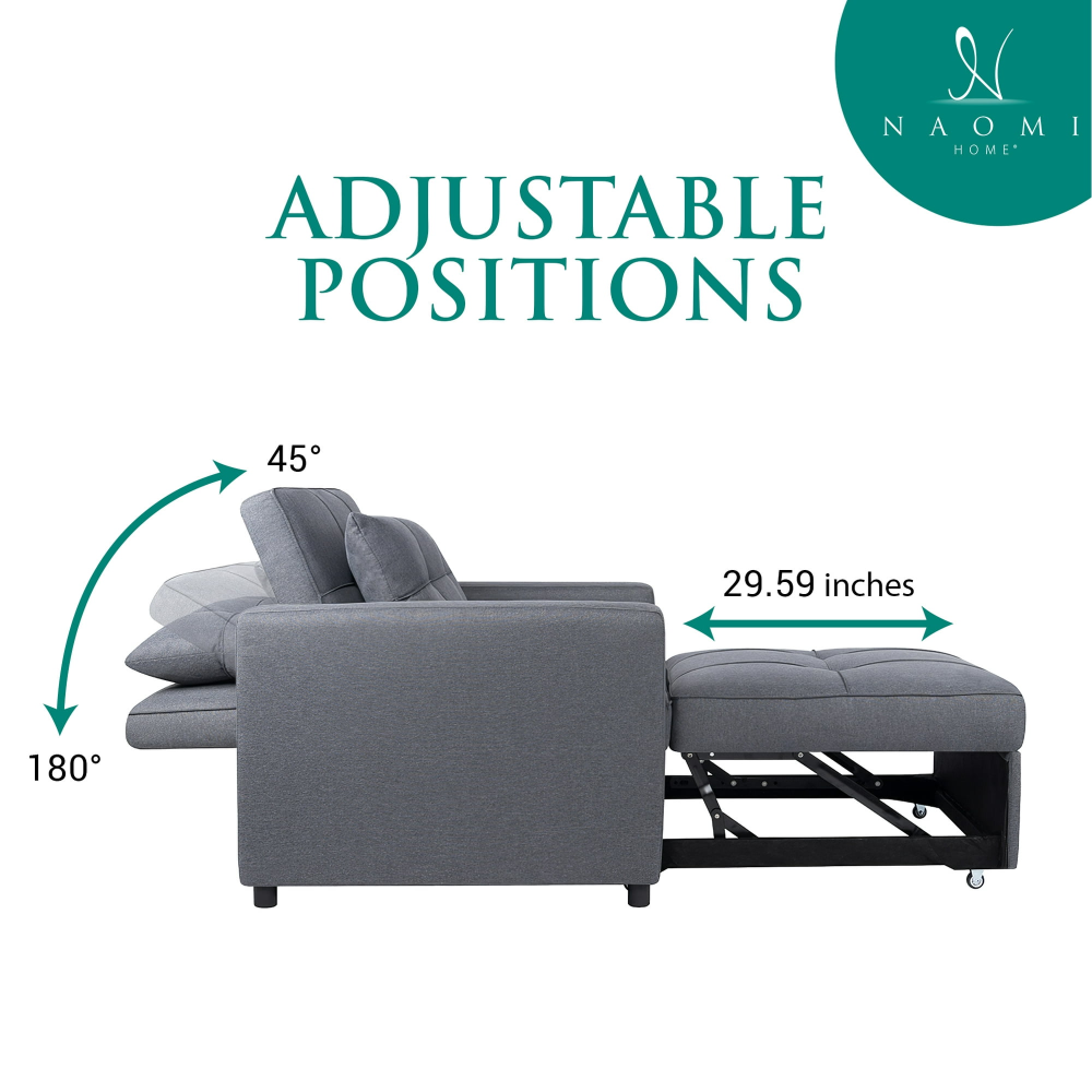 Sillón cama 3 en 1 para adultos, sofá cama extraíble