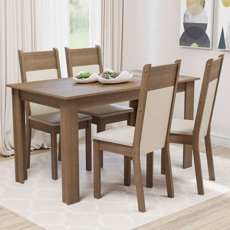 Juego de Comedor  Cali Mesa Tapa Madera con 4 Sillas