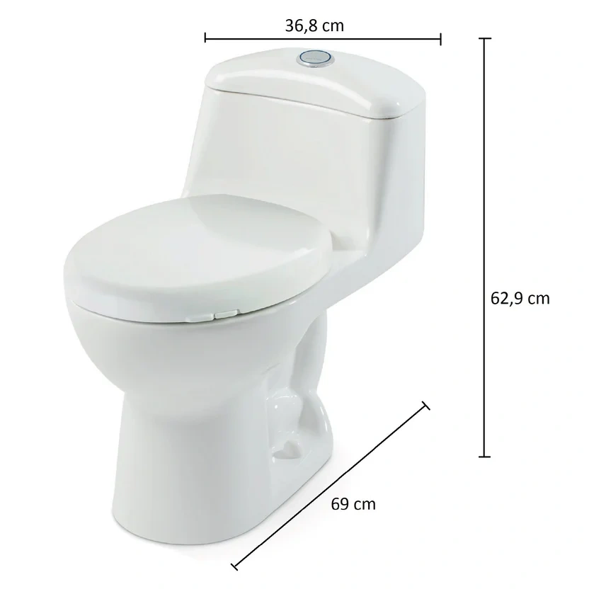 Combo Smart: Sanitario Smart Redondo Blanco De Una Pieza + Mueble Esencial A Piso De 55 Cm, Con Lavamanos + Grifería  + Accesorios  4 Piezas