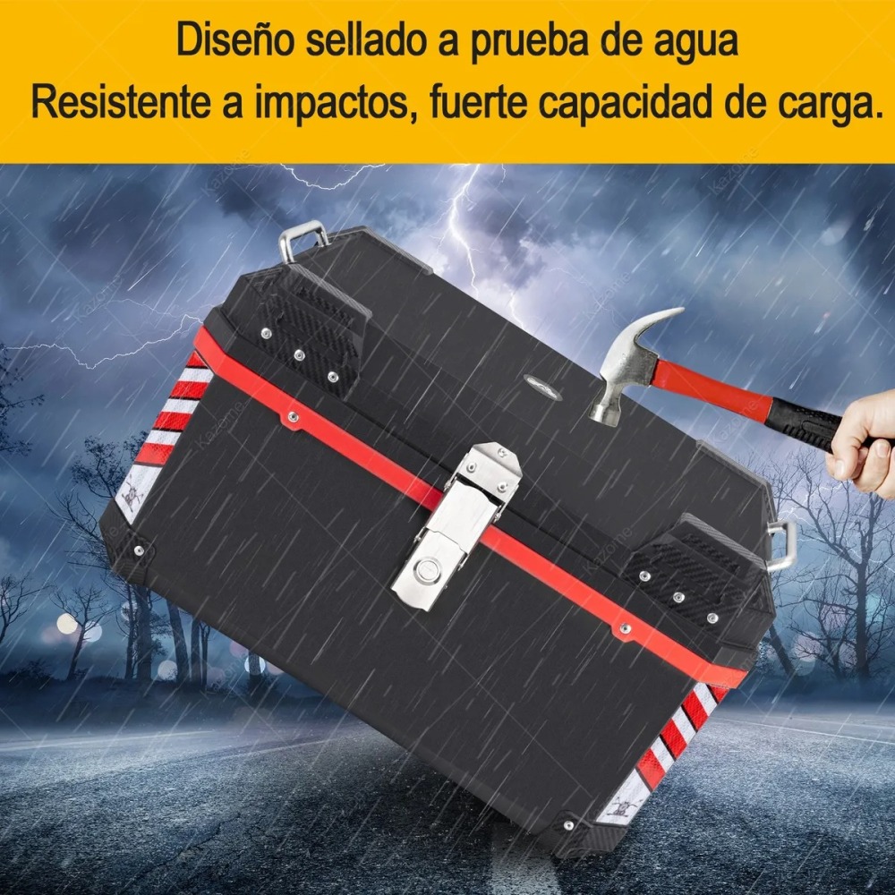 65 L Cajas Para Moto Top Case Impermeable Acomodar 2 Cascos