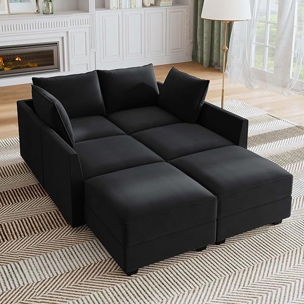 Sofá cama modular seccional con espacio de almacenamiento Sofás cama seccionales de terciopelo