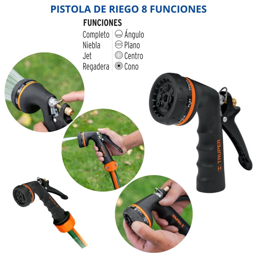 Combo hidrolavadora 1800PSI manguera 20m + pistola de riego Truper
