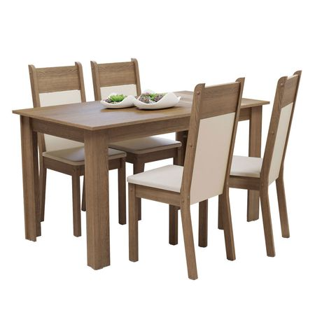 Juego de Comedor  Cali Mesa Tapa Madera con 4 Sillas