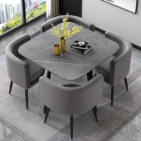 Mesa de comedor de 4 pies, mesa de centro de estilo moderno, mesa de comedor de 31,5 pulgadas, mesa de cocina de piedra simple para el hogar, restaurante, cafetería