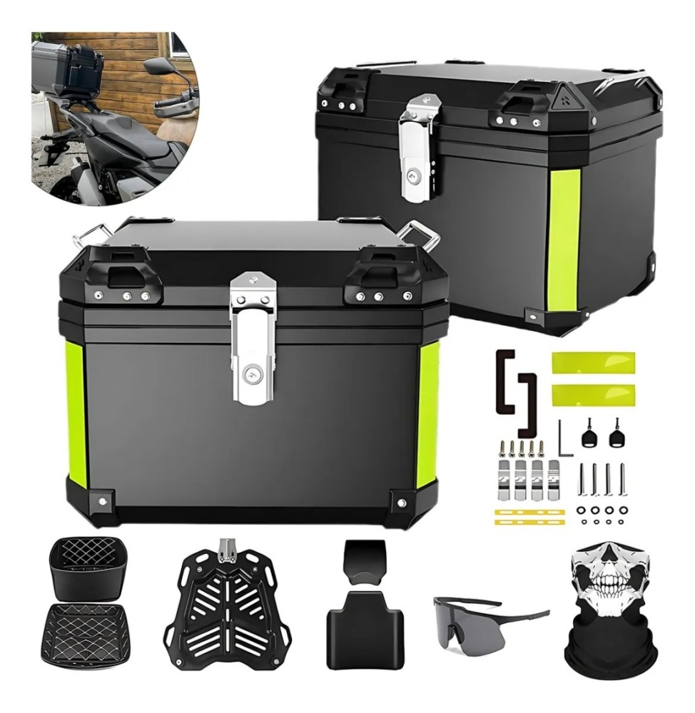 Baul Trasero Caja Moto Abs Respaldo Acojinado 45l