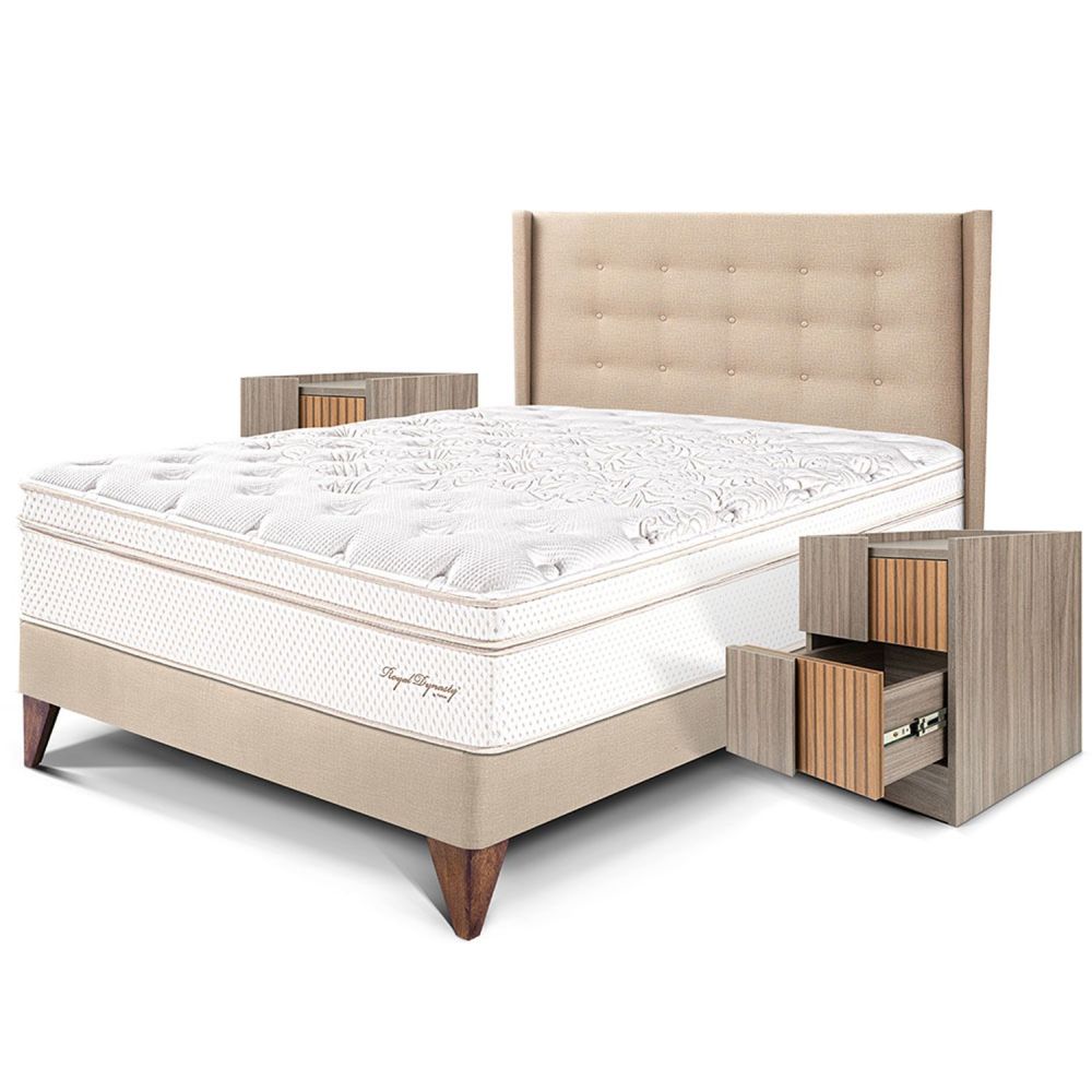 2 Plz + 2 Veladores + 2 Almohadas Viscoelásticas + Protector
