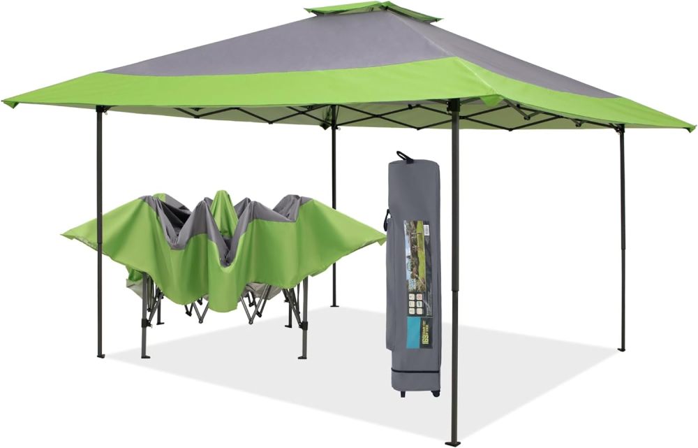 PHI VILLA - Toldo parasol con bloqueo UV de 4 x 4 m con kits de herramientas, pantalla de cenador para patio al aire libre, eventos de jardín, marrón