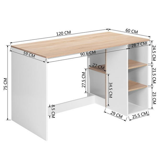 Escritorio para Computadora Escritorio para oficina en casa con estante de almacenamiento FurnitureR Clásico
