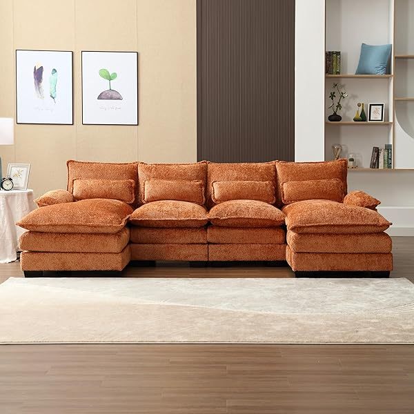 Sofá seccional de 110,6" para sala de estar con chaise longue