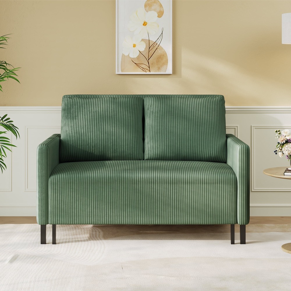Sofá Cama Convertible de Chenille, Loveseat para 2 Personas con Brazos Modernos