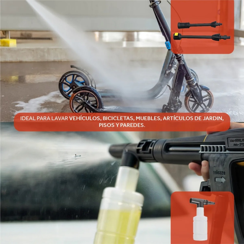Hidrolavadora Electrica HLT307 1400W Alta presion 1600 Psi 110 Bar