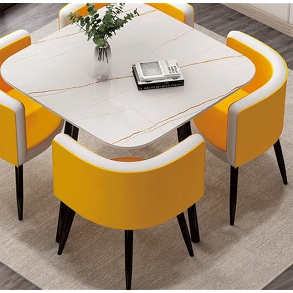 Mesa de comedor de 4 pies, mesa de centro de estilo moderno, mesa de comedor de 31,5 pulgadas, mesa de cocina de piedra simple para el hogar, restaurante, cafetería