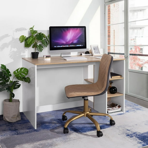 Escritorio para Computadora Escritorio para oficina en casa con estante de almacenamiento FurnitureR Clásico