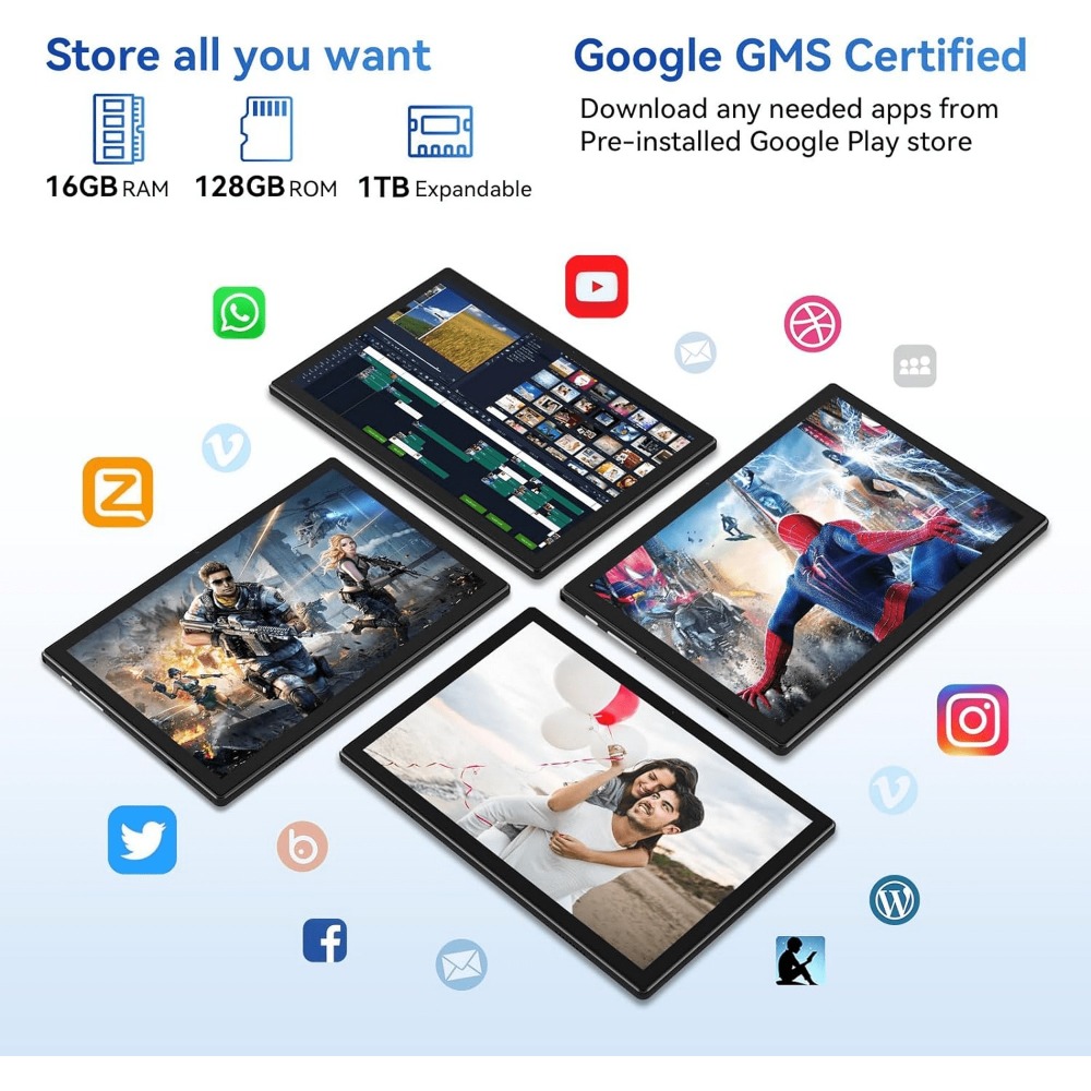 Oferta flash - compra rápida y ahorra-Tableta WiFi 5G de 10 pulgadas, 128 GB de ROM