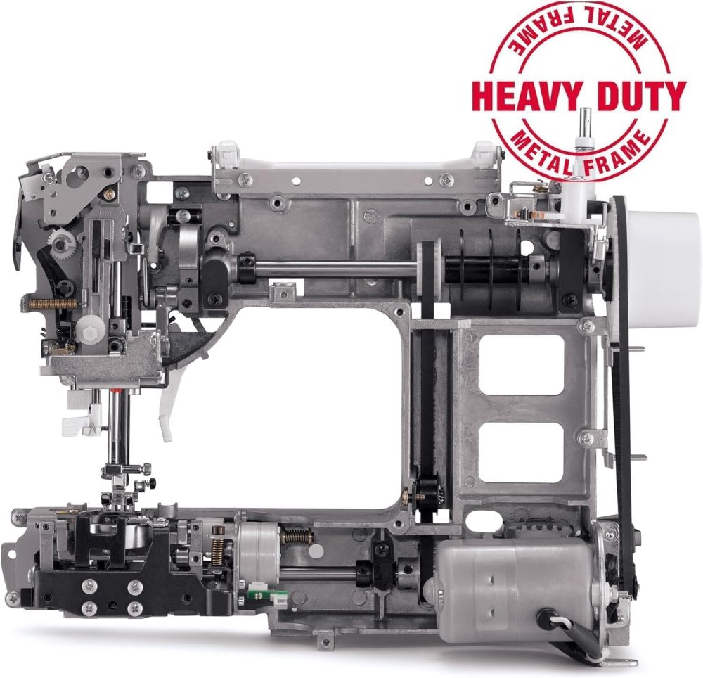 Paquete de día festivo resistente 4452 - Máquina de coser resistente con mesa de extensión y 2 prensatelas | Motor fuerte, 110 aplicaciones de puntadas, marco de metal completo, ojal de 1 paso