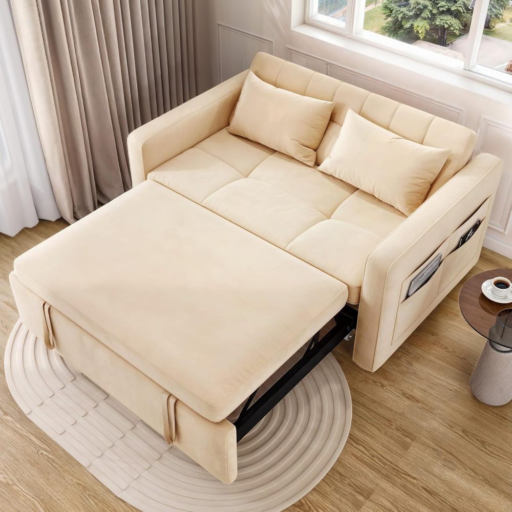 Sofá cama de 55 pulgadas, sofá cama convertible, sofá cama combinado 3 en 1