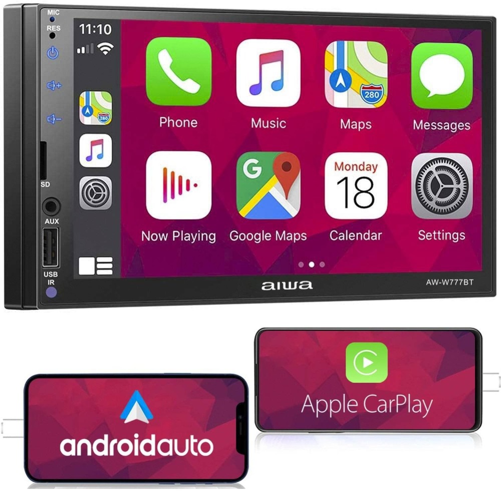 Autoradio Aiwa 7 Bluetooth Mirrorlink AndroidAuto Carplay con Camara