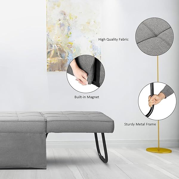 Sofá cama convertible, sillón cama futón multifuncional 4 en 1