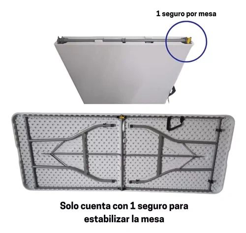 Mesa Plegable Portafolio Plástico 180cm Jardín
