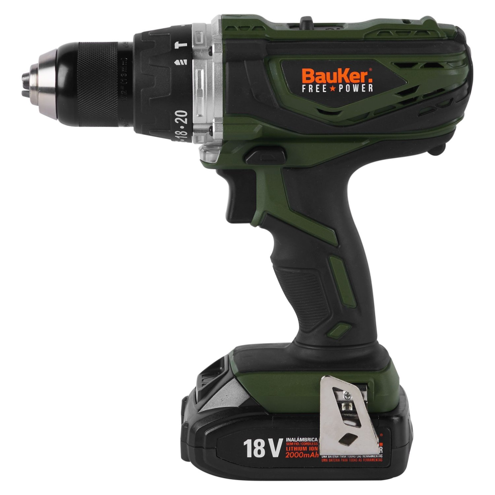 Taladro Percutor 1/2"+ Atornillador de Impacto 1/4" Inalámbrico 18V + 2 baterías + Cargador + Maletín