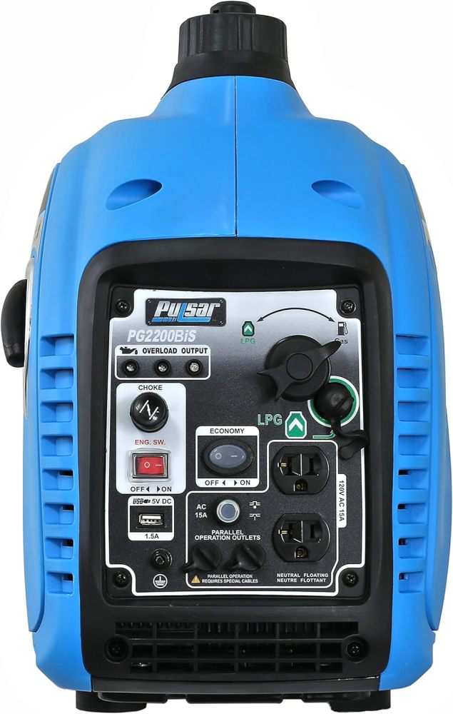 PG2200BiS - Generador portátil con Doble Combustible silencioso de 2.200 W con Salida USB y Capacidad paralela, Compatible con Carb, Compatible con PG2200BiS