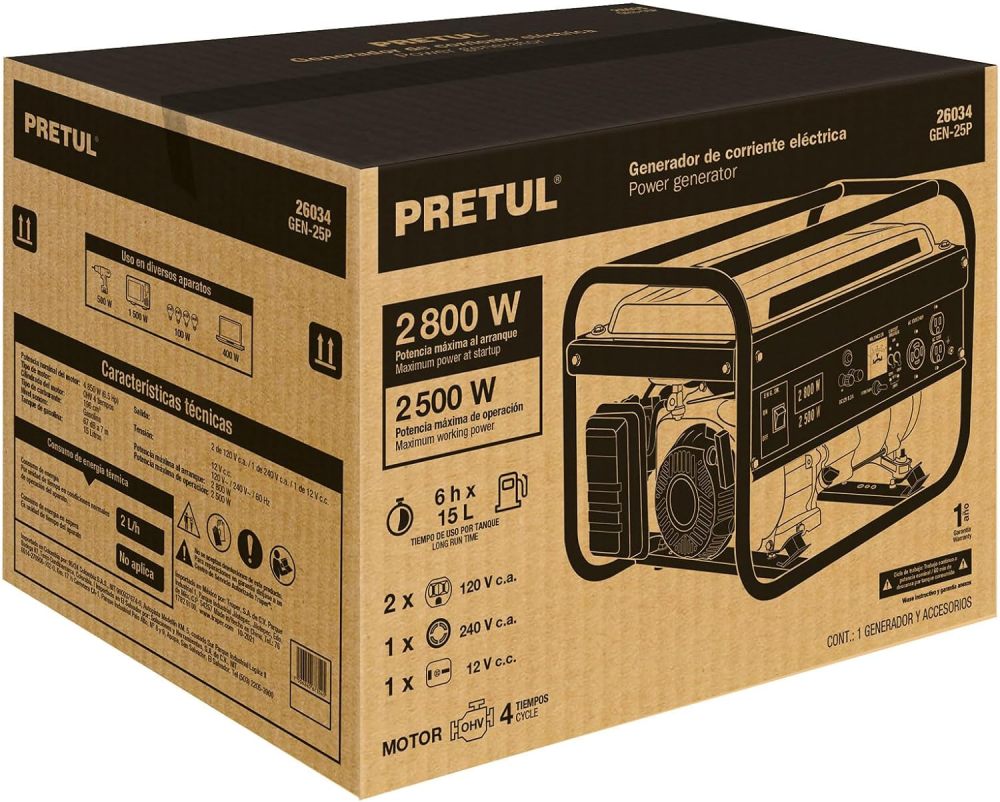 GEN-55P, Generador portátil 6.6 kW motor a gasolina