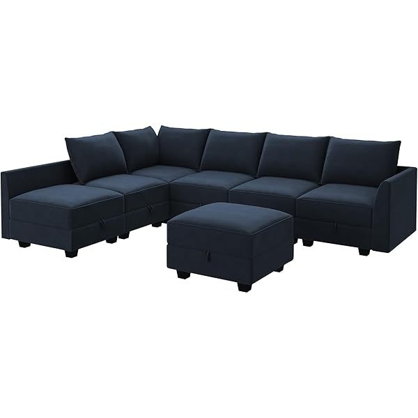 Sofá cama modular seccional con espacio de almacenamiento Sofás cama seccionales de terciopelo