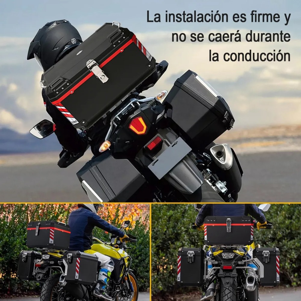 65 L Cajas Para Moto Top Case Impermeable Acomodar 2 Cascos