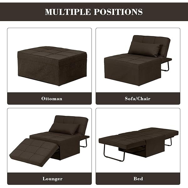 Sofá cama convertible, sillón cama futón multifuncional 4 en 1