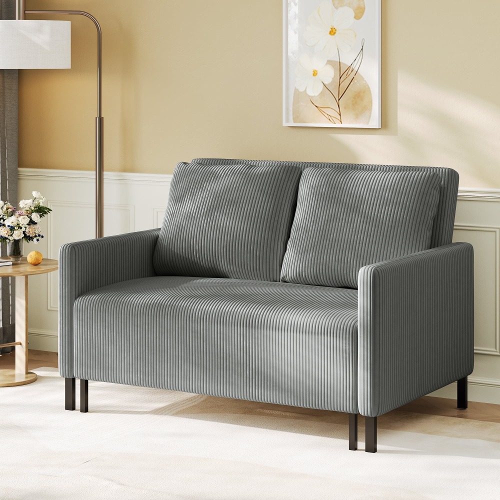 Sofá Cama Convertible de Chenille, Loveseat para 2 Personas con Brazos Modernos