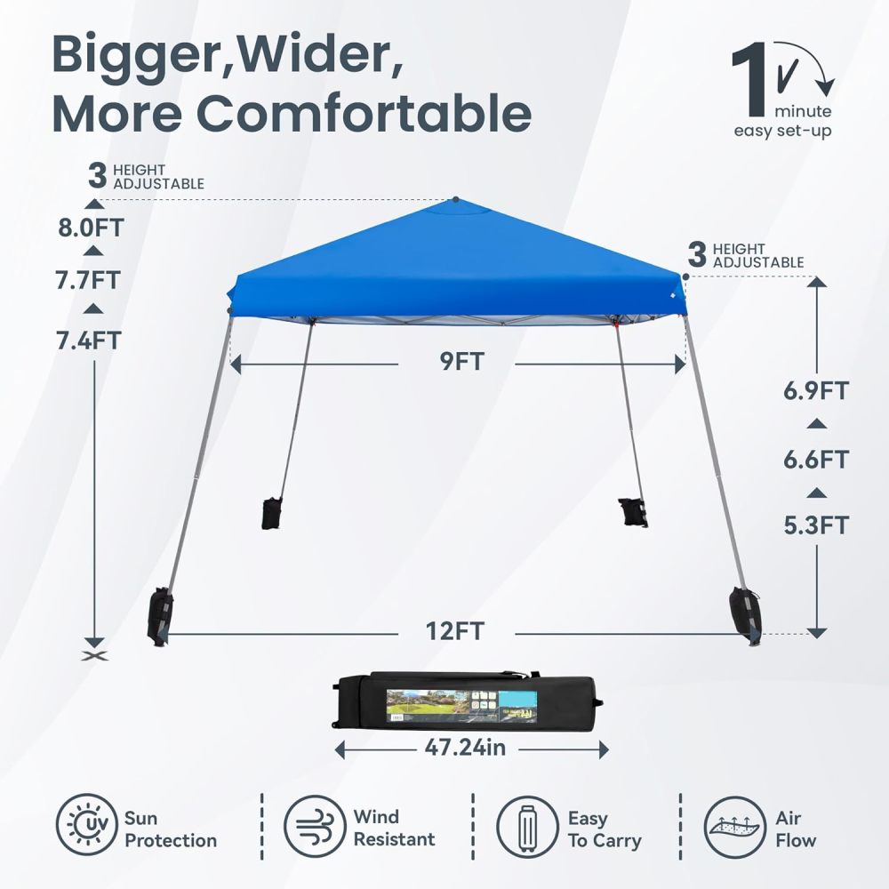 PHI VILLA - Toldo parasol con bloqueo UV de 4 x 4 m con kits de herramientas, pantalla de cenador para patio al aire libre, eventos de jardín, marrón