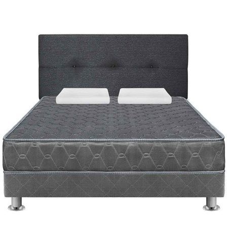 Dormitorio Acqua 2 Plazas Gris/Gris + Sofá Cama
