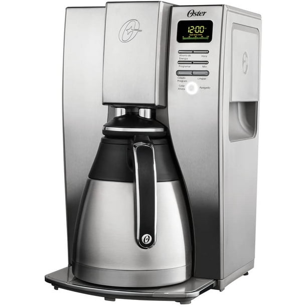 CAFETERA 10 TAZAS PROGRAMABLE JARRA TERMICA ACERO INOXIDABLE PLATEADA