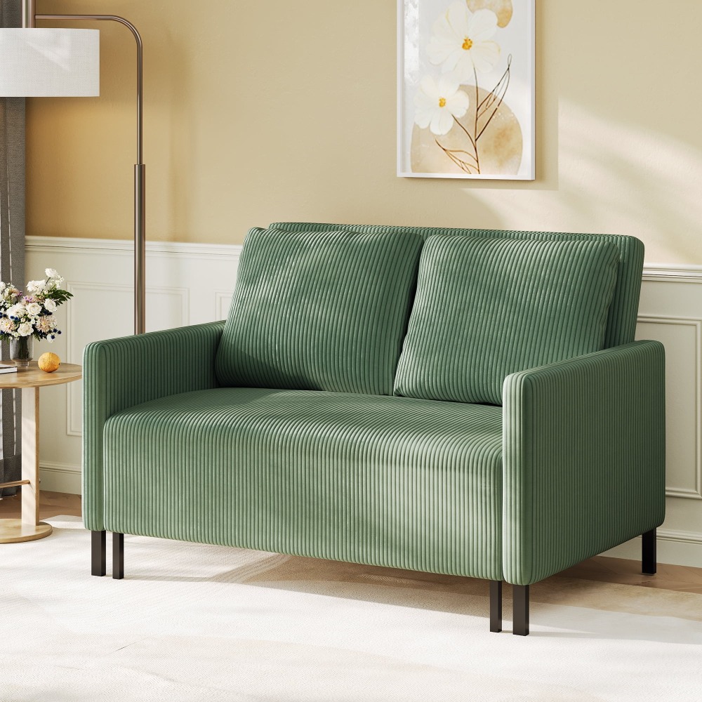 Sofá Cama Convertible de Chenille, Loveseat para 2 Personas con Brazos Modernos