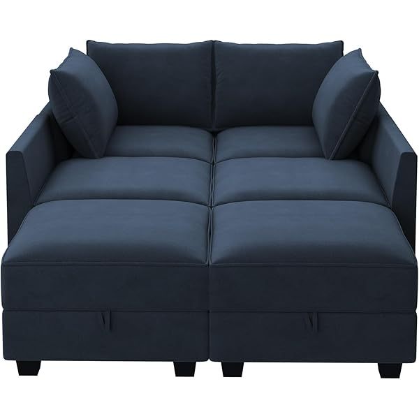 Sofá cama modular seccional con espacio de almacenamiento Sofás cama seccionales de terciopelo