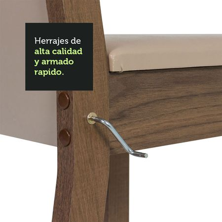 Juego de Comedor  Cali Mesa Tapa Madera con 4 Sillas