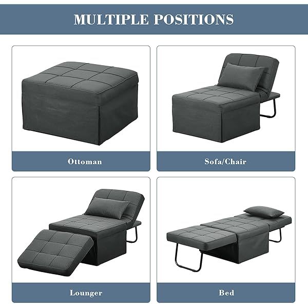 Sofá cama convertible, sillón cama futón multifuncional 4 en 1
