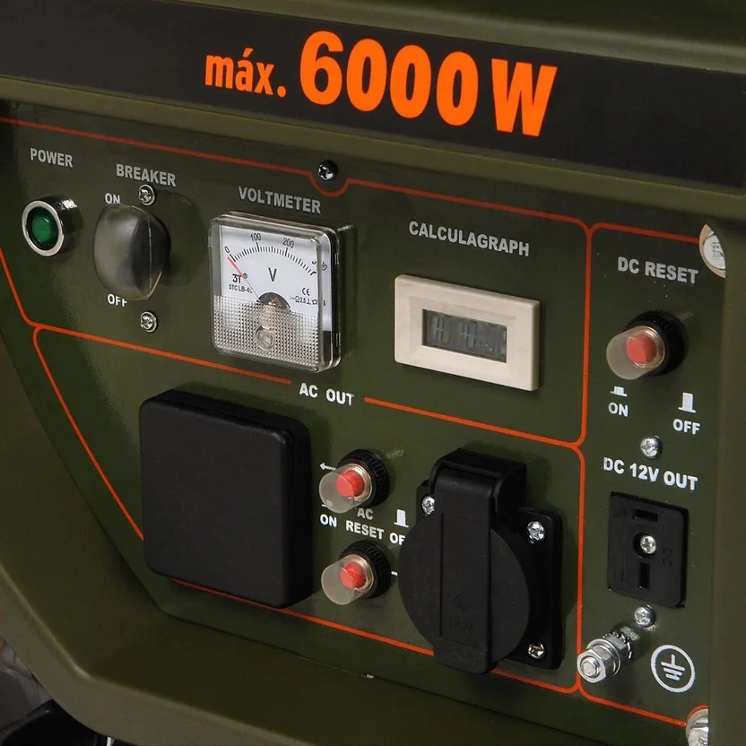 Planta Eléctrica a Gasolina 6.0Kw 6000W 110V 25Lt