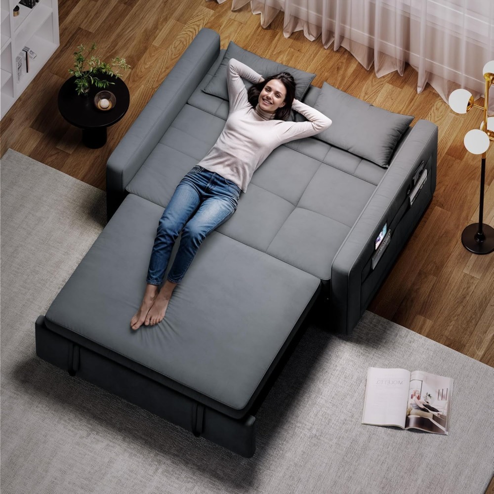 Sofá cama de 55 pulgadas, sofá cama convertible, sofá cama combinado 3 en 1