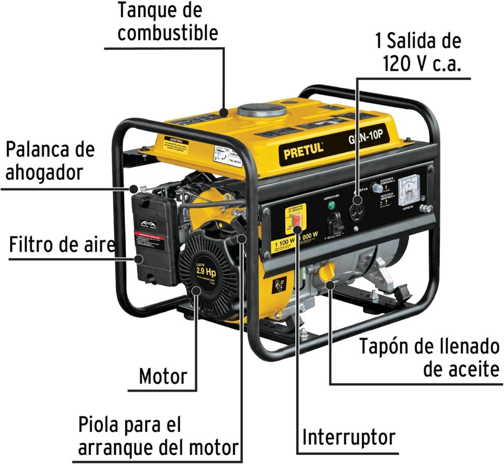GEN-55P, Generador portátil 6.6 kW motor a gasolina