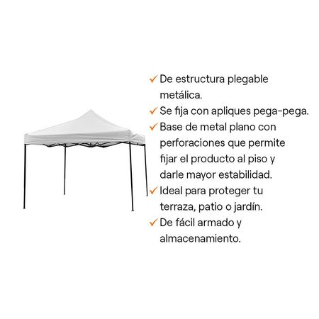 Toldo desplegable 3x3m Blanco